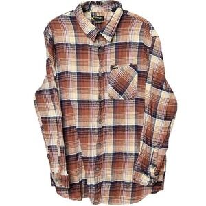 Stanley Workwear Plaid Button Down Flannel Shirt Mens Large Cotton Blend Casual